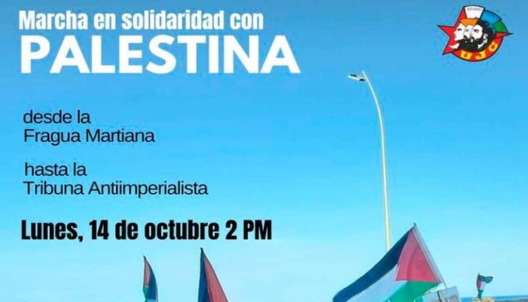 Juventud cubana marchará hoy en La Habana en solidaridad con Palestina